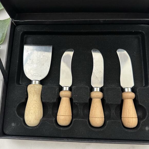 Disney Magic Mediterranean Cruise Line Cheese Board Set Glass Knives Cutting - Picture 4 of 5